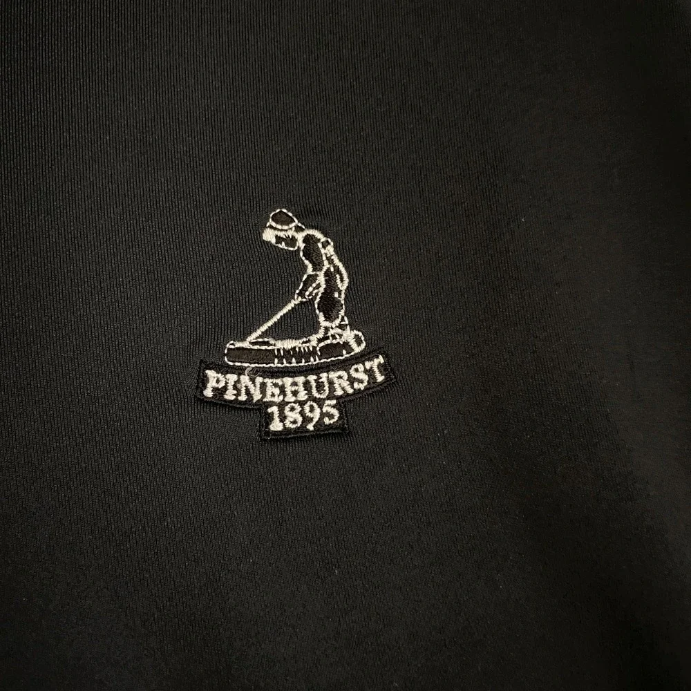 Peter Millar Pinehurst Golf Pullover Mens Large Black Perth Performance 1/4 Zip
